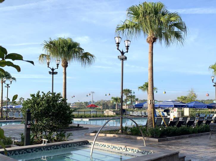 Disney Riviera Resort Pool and skyliner view deluxe resort