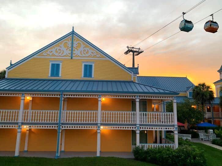 disney caribbean beach sunset skyliner