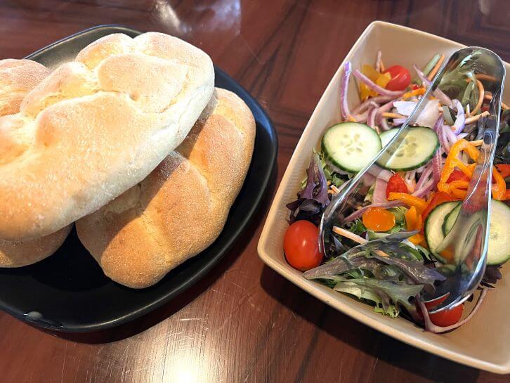 bread and salad starters at ohana dinner