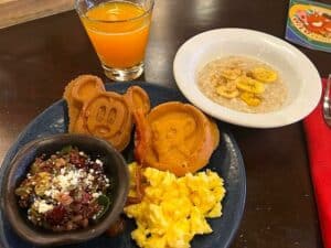 plate of food at boma breakfast buffet